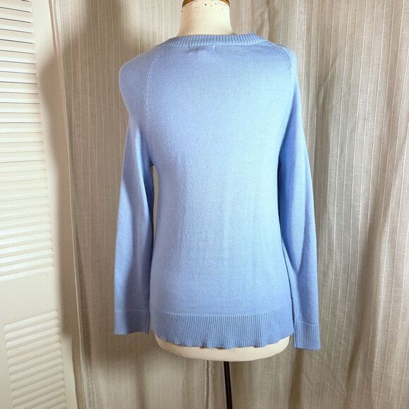 Neiman Marcus | Women’s | Sweaters | XS | Modern Abstract Light Blue Sweater - Picture 4 of 5